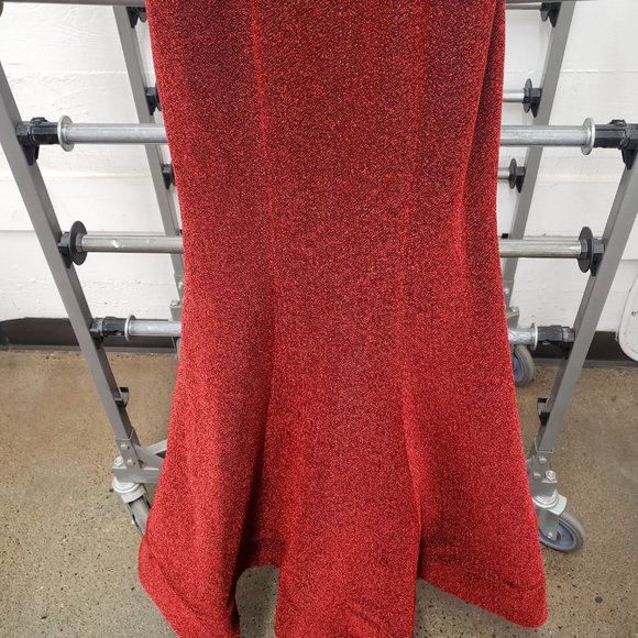 Ellie Wilde Sparkly Red Prom Dress - Picture 8 of 12